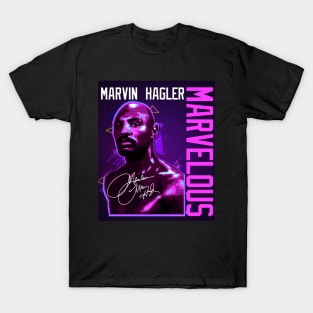 Marvelous Marvin Hagler Boxing Legend Signature Vintage Retro 80s 90s Bootleg Rap Style T-Shirt